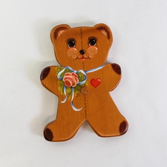 Vintage Hand Painted Wooden Bear Wall Hook Signed 1984 Very Good Condition