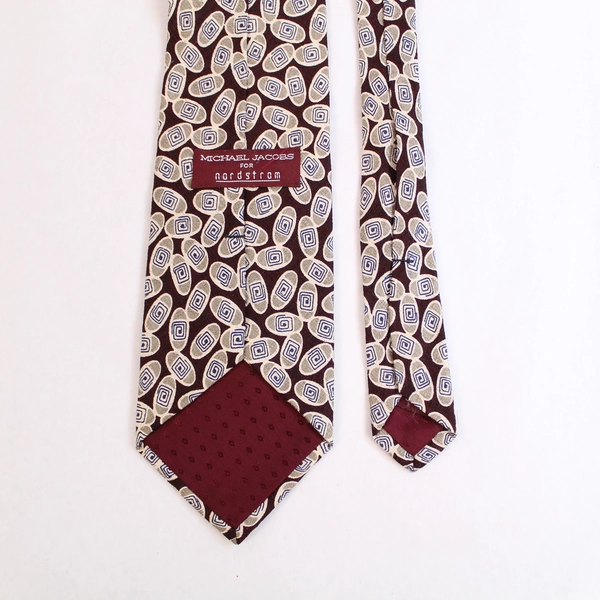 Vintage Michael Jacobs Silk Tie for Nordstrom Red Geometric 59" Long
