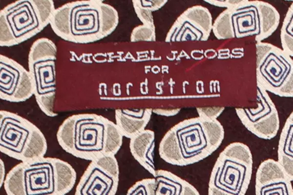 Vintage Michael Jacobs Silk Tie for Nordstrom Red Geometric 59" Long