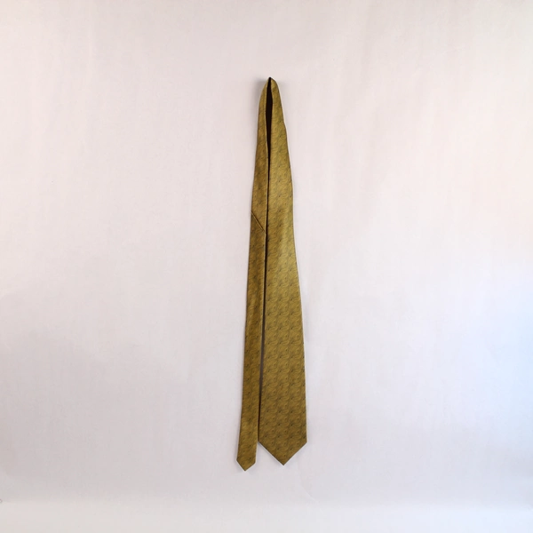 Vintage City Noble DTY Yellow Black Waves Men's Tie 56" Long Smooth Pointed