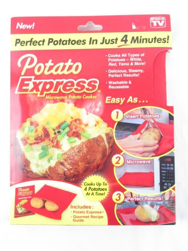On-Tel Potato Express Microwave Potato Cooker with Recipe Guide As Seen On T.V.