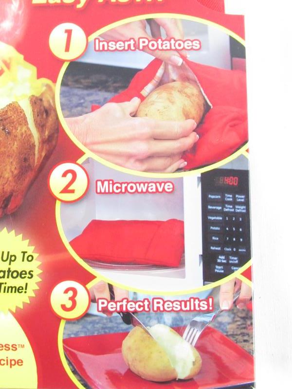 On-Tel Potato Express Microwave Potato Cooker with Recipe Guide As Seen On T.V.