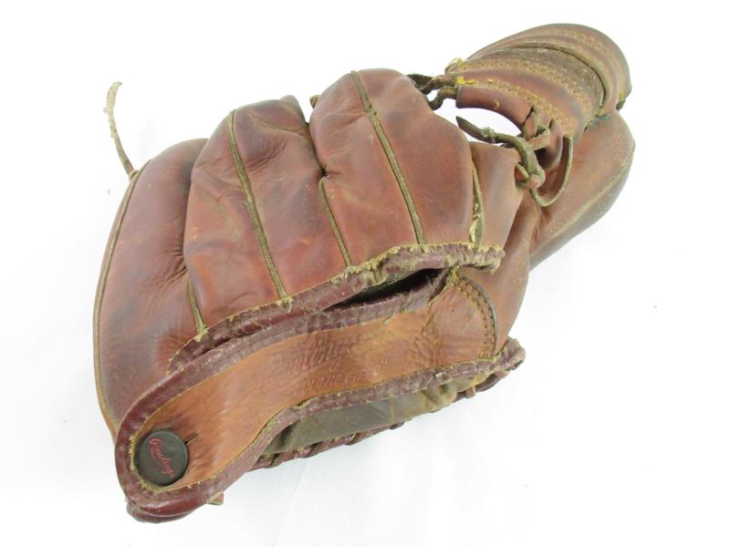 Vintage Rawlings Leather Catchers Mitt PML Glove Reddish Brown Left Handed
