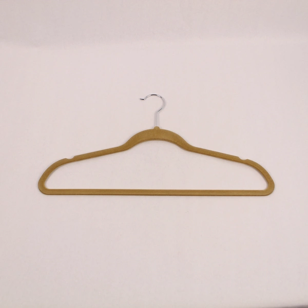 Lot of 9 Beige Velvet Space Saving Hangers with Swivel Hook for Clothes