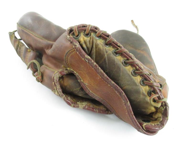 Vintage Rawlings Leather Catchers Mitt PML Glove Reddish Brown Left Handed