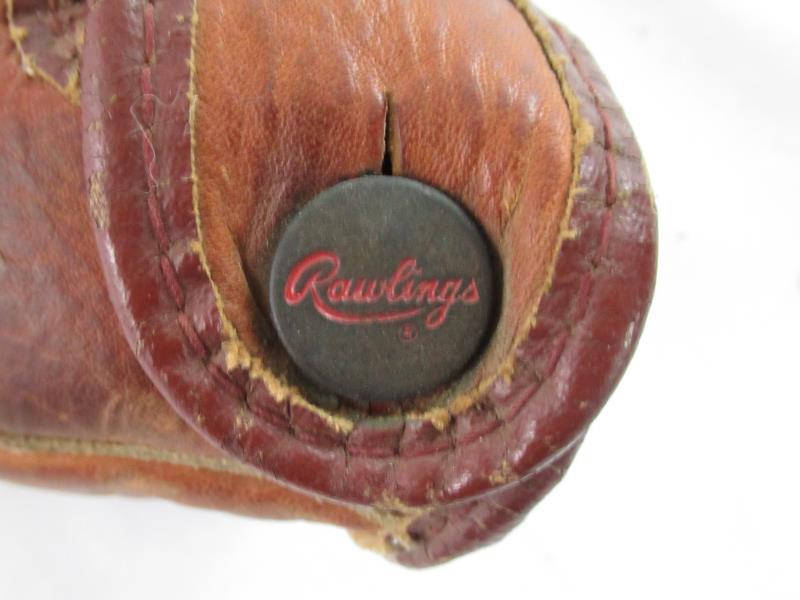 Vintage Rawlings Leather Catchers Mitt PML Glove Reddish Brown Left Handed