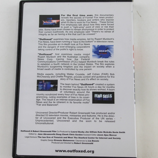 Outfoxed Rupert Murdoch's War on Journalism DVD Robert Greenwald Pre-owned