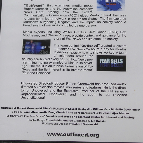 Outfoxed Rupert Murdoch's War on Journalism DVD Robert Greenwald Pre-owned