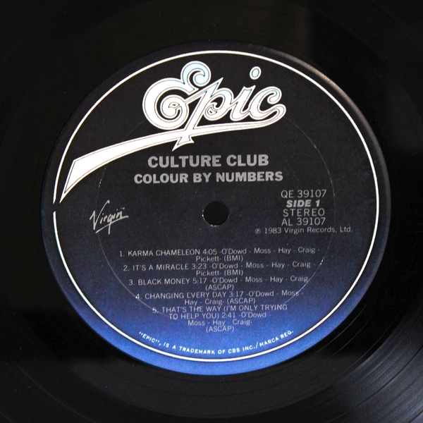 Culture Club Colour By Numbers Inner 1983 Record Vinyl LP Album