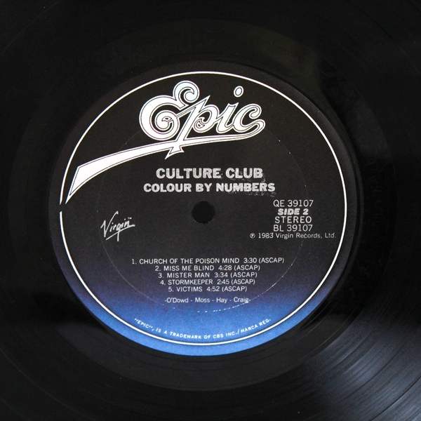 Culture Club Colour By Numbers Inner 1983 Record Vinyl LP Album