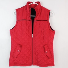 Great Northwest Women's Red & Black Reversible Puffer Vest Full Zip Size Small