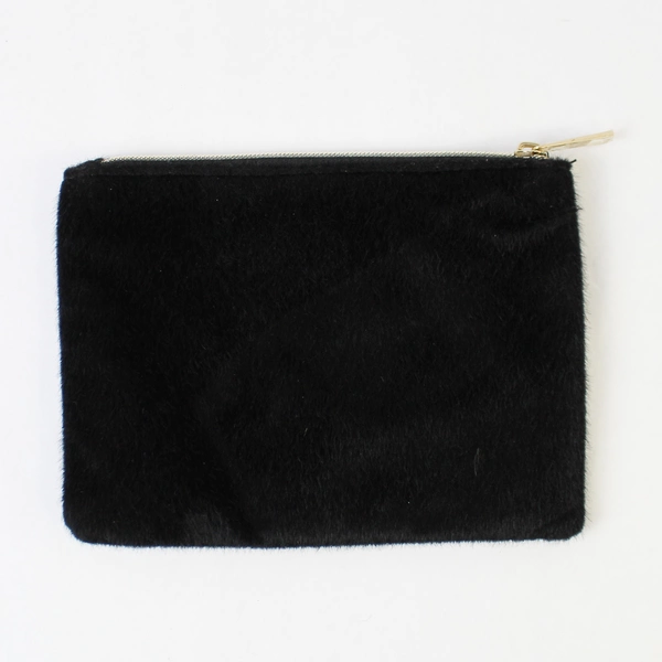 Lot of 2 Textured Black and Gray Makeup Perfume Cosmetic Pouches