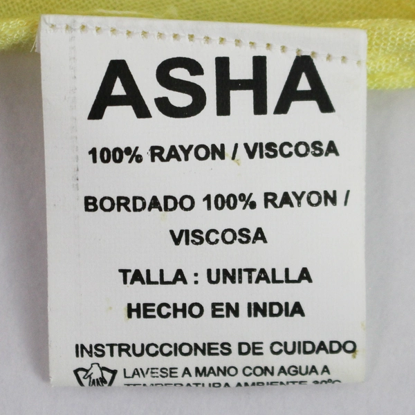 Asha Yellow Butterfly Pattern Embroidered Sleeveless Tank Top Women's One Size 