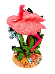 Greenbrier International Flamingo Figurine with Anchor & Seaweed 4" Tall