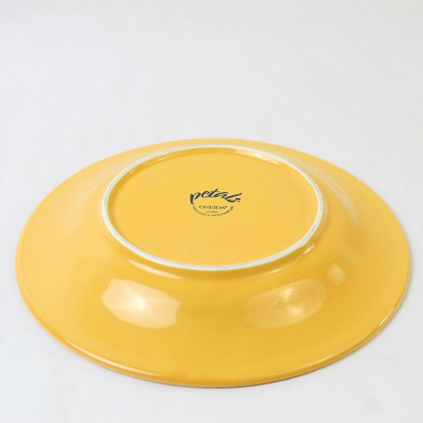 2 PC Set Oneida Petals Marigold Yellow Ceramic Dinner Plates 11"