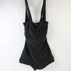 Pinky Pinups Black One Piece Swimsuit Tie Straps with Bra Pads Size Small
