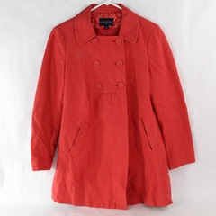 Banana Republic Women's Red-Orange Double Breasted Coat Size Medium