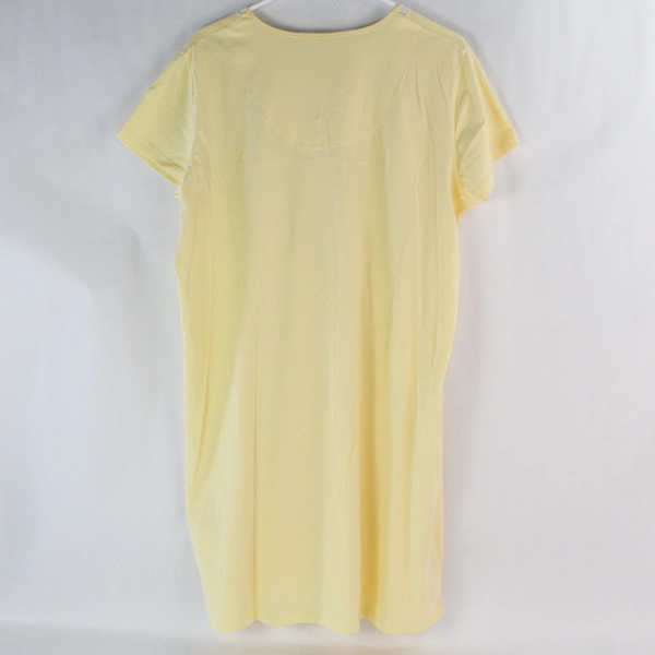 Vintage Women's Secret Treasures Yellow Lace Embroidered V Neck Night Gown L/XL