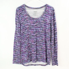 Jockey Thermals Women's Purple Pattern Long Sleeve Athletic Shirt Size Large 