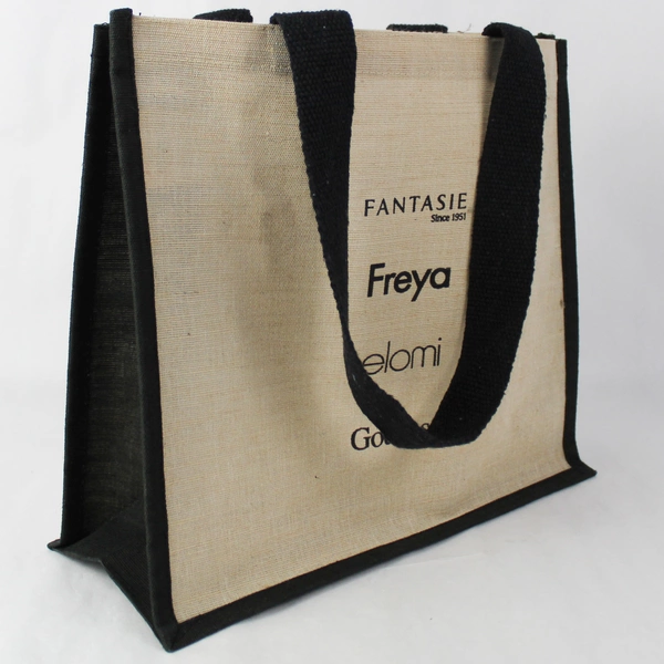 The Bra Genie Fantasie Freya Elomi Goddess Beige Black Jute Tote Reusable Bag 