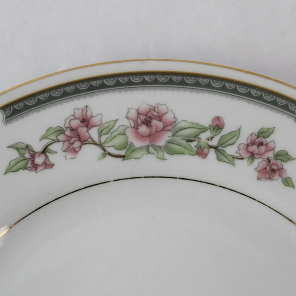 Lot of 12 China Pearl Fine China Pink Sage Floral Gold Accent Bread Plates