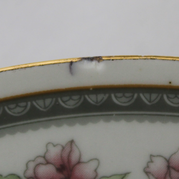 Lot of 12 China Pearl Fine China Pink Sage Floral Gold Accent Bread Plates
