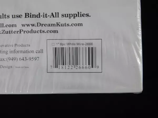 Zutter 6-pack Bind-It-All Owire 1" White Acid Free Sealed 2666