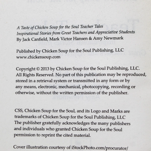 A Taste of Chicken Soup for the Soul Teacher Tales 2013 Paperback