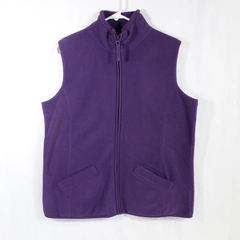 Jason Maxwell Women's Vest Medium Black Plum Purple Collared Pockets NWT
