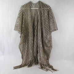 Unbranded Women's One Size Cardigan Brown Beige Metallic Fringe Accent
