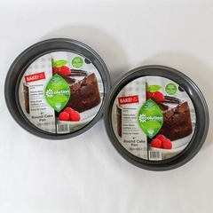 BakeIns 9in Round Cake Pans Non Stick Heavy Duty Carbon Steel 2 Pans