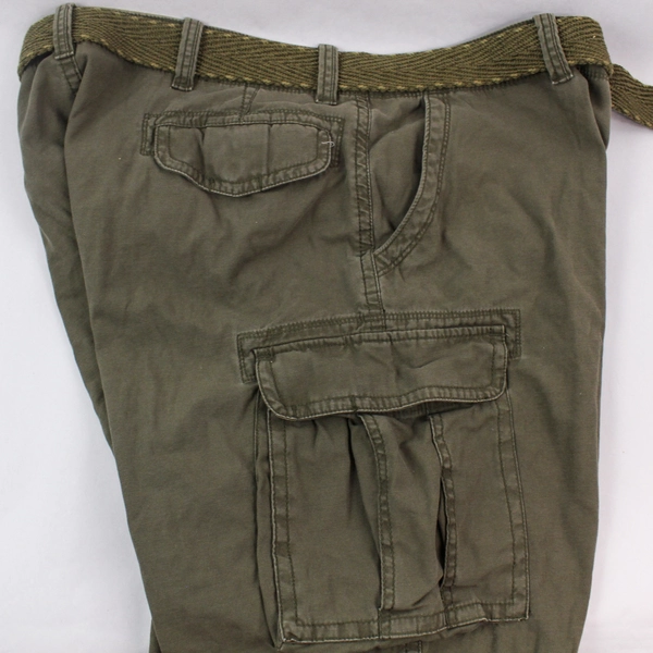 Arizona Jean Co Men's Cargo Shorts 44 Khaki Green with D Ring Belt Pre-owned