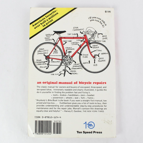 Anybody's Bike Book by Tom Cuthbertson 1984 Trade Paperback
