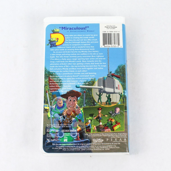 Toy Story Disney Pixar 1995 VHS Tape Clamshell Walt Disney Home Video