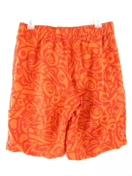 Eddie Bauer Swim Shorts Trunks Men's Size Small Orange Hawaiian Tropical Flower