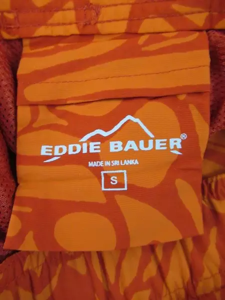 Eddie Bauer Swim Shorts Trunks Men's Size Small Orange Hawaiian Tropical Flower