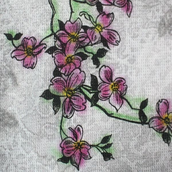 Art Studio Produce Gray Flower Print T-Shirt Women's Size Medium