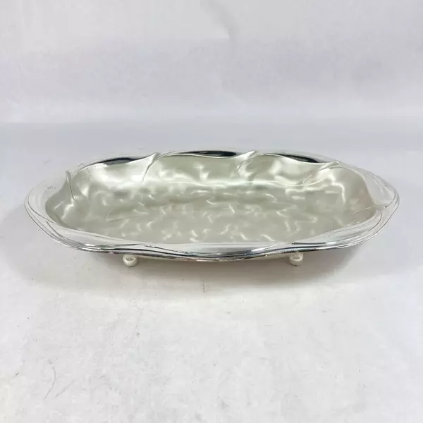 Vintage 1972 WMF Ikora 4 Legged Oval Silver Plated Bowl Made In Germany 6578