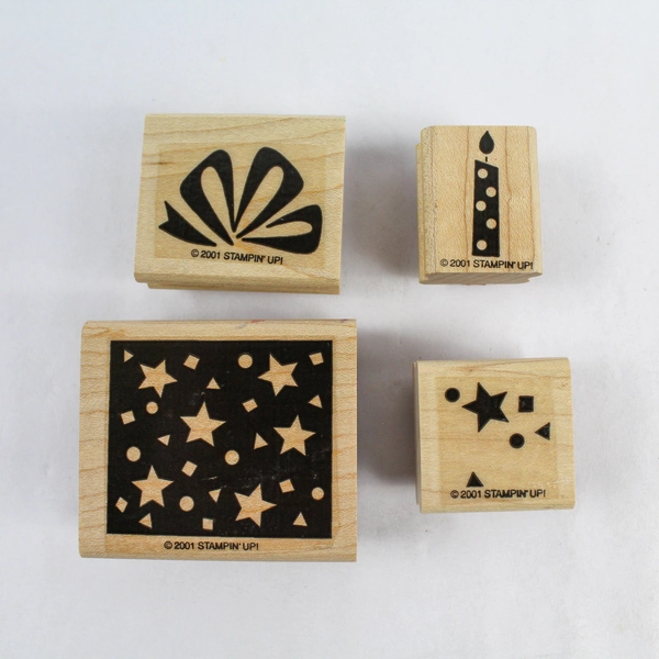 Lot of 9 Stampin Up 2001 Rubber Stamps Celebrate Ice Cream Balloon Candle