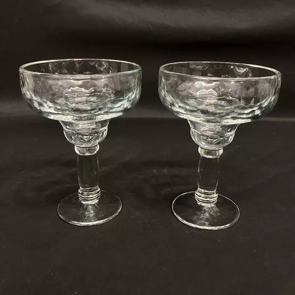 Set of 2 Heavy Libbey Yucatan Clear Margarita Glasses 6.75 Inch