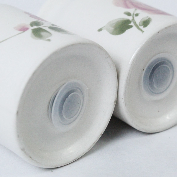 Roseland By Gibson Designs Ceramic Salt and Pepper Shakers Flat Top Vintage