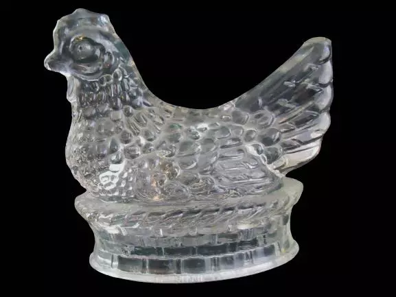 Vintage J.H. Millstein Clear Hen On A Nest Candy Dish Lid Only Replacement Parts