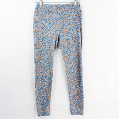 LuLaRoe Gray With Orange Blue Spots Leggings Girl's One-Size-Fits-All