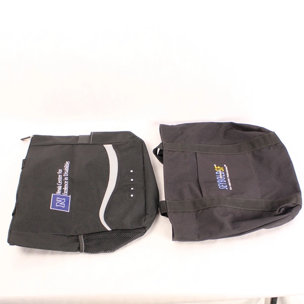 Lot of 4 Black Woven Canvas Tote Bags with Handles Pre-Owned Academic Ads