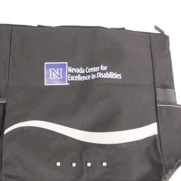 Lot of 4 Black Woven Canvas Tote Bags with Handles Pre-Owned Academic Ads