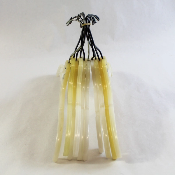 Lot of 10 Notched Plastic Shirt Hangers with Rotating Hooks Good Condition