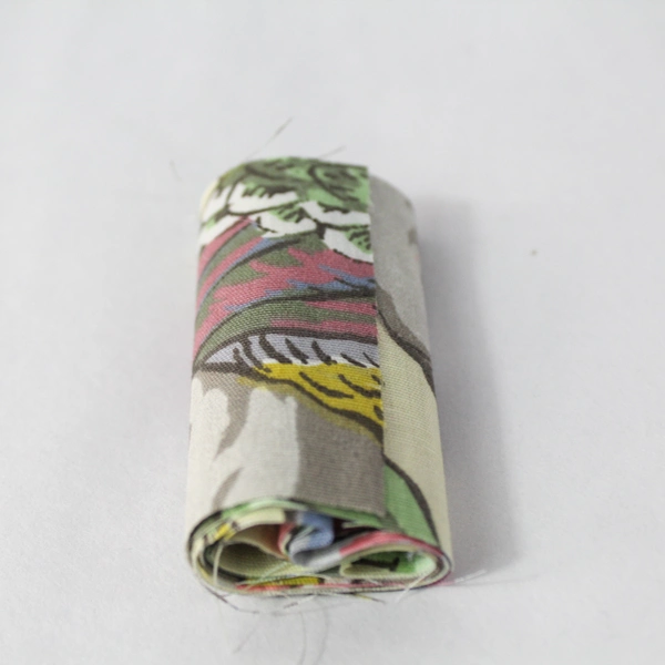 Lot of 5 Blue Beige Pink Floral Fabric Strips 2.75" Wide Cotton Blend