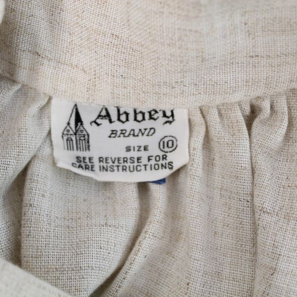 Vintage Abbey Brand Beige Woven Vestment Alter Server Gown Dress Size 10 Church