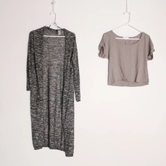 Lot of 2 Women's Size S Cardigan & Crop Top Good Pre-owned Condition