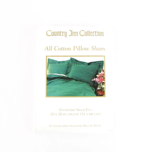 Vintage Country Inn All Cotton Pillow Sham White Standard 20x26 One Sham